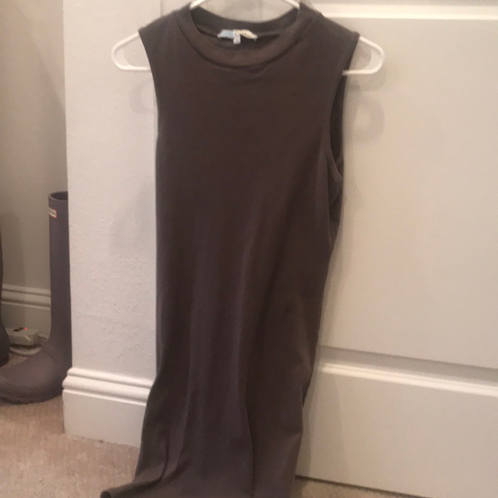 NWOT. large Open Back bodycon olive/brown dress